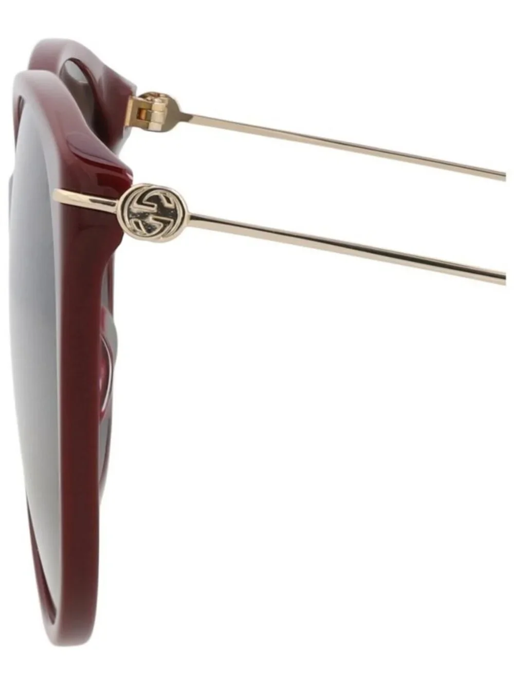 New Gucci Womens Cat Eye Burgundy Gold Brown Fashion Designer Sunglasses